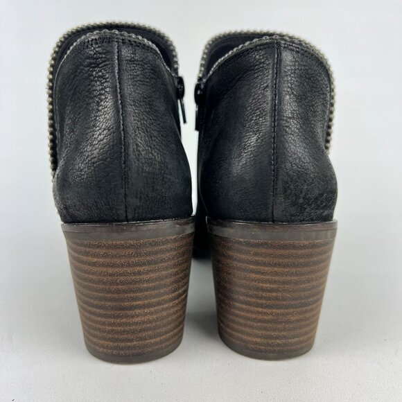 Lucky Brand Womens Pincah 2 Ankle Boots Black Leather Studded Trim size 10M - Picture 4 of 15
